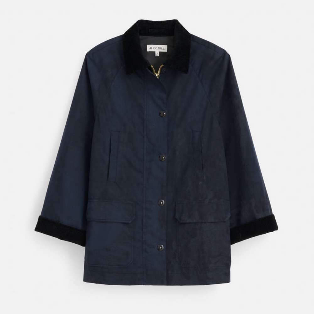 Alex Mill Chiltern Street Jacket In Waxed Cotton Navy
